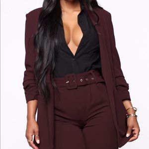 The Celine Blazer Burgundy